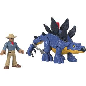 Fisher-Price Imaginext Jurassic World Dinosaur Toy Stegosaurus & Dr. Alan Grant Figure Set for Pretend Play Preschool Kids Ages 3+ Years