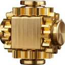 Pure Brass Cube Gears Linkage Anti-Anxiety Fidget Spinner Toy,Metal DIY EDC Meditation Break Bad Habits ADHD Finger Spinning Toy for Kid and Adults,High Speed Precision Brass Material