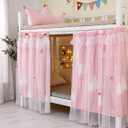 Dorm Bunk Bed Curtain Home Privacy Bed Cloth Shading Curtain Net Bed Tent Dustproof Bed Canopy Single Sleeper Bedding Curtain Blackout Cloth Student Dormitory Tent Lightproof Bed Spread Curtain Canopy