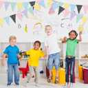 Tiamon 5 Pcs Composition Notebook Banner Classroom Decor Back to School Banner Decoration Colorful Composition Pennant Bunting 49.2 ft Pastel Triangle Flag for First Day of School Party Decoration, 15 Meters/49.2 feet