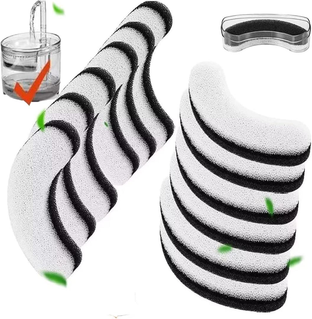 Cat Water Fountain Filters, 12 Pack Pet Fountain Replacement Foam Sponge Pre-Filters Fit for Clear Cat Water Fountain Dispenser Cat Water Fountain Filters, 12 Pack Pet Fountain Replacement Foam Sponge Pre-Filters Fit for Clear Cat Water Fountain Dispenser