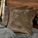 PHF Truly Velvet Euro Sham, 26"x 26",No Insert, 2 Pack Color Gradient Euro Throw Pillow Covers, Ultra Soft Cozy European Pillow Covers for Luxurious Home Decorative, No Shedding, No Pilling, Khaki