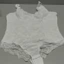 SHAPSHE Lace Bodysuits for Women Sexy V Neck Lined Slimming Thong Shapewear Tummy Control Sleeveless Body Suit (Large, Beige)