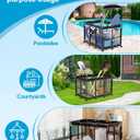 SHAPON Pool Storage Bin XXL-Large, Nylon Mesh Pool Float Storage Organizer for Noodles, Goggles, Floats & Balls, Outdoor Pool Toy Storage with Rolling Cart for Swimming Equipments, Black