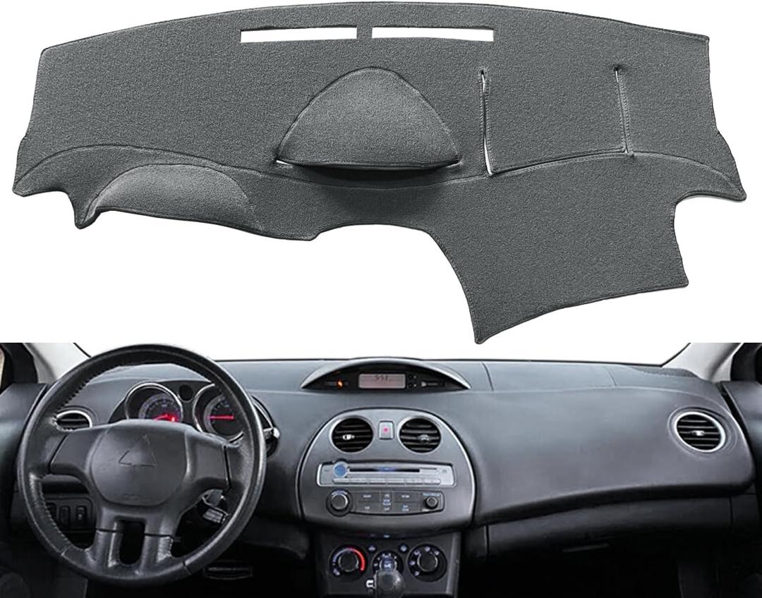 Dash Cover Mat Custom Fit for Mitsubishi Eclipse/Eclipse Spyder Without Climate Sensor, Dashboard Cover Pad Carpet Protector F113(Darkgray) (06-12 DarkGray)