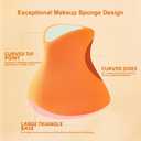 Makeup Sponges 4 Pack, Ultra Soft Beauty Blenders for Flawless Foundation Application, Latex-Free & Hypoallergenic Makeup Sponges For Foundation, Powder, Cream,Liquid (Orange)