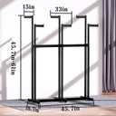 Clothing Racks - Heavy Duty Garment Racks Metal for Retail Display Hanging Clothes, Rolling Black Commercial Clothing Display Rack Stand with Wheels (6 Arm,Black)