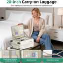 20 Inch Carry On Luggage, Expandable Hard Shell Suitcase with Front Pocket