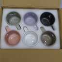 Morandi Color Ceramic Mini Espresso Cups Set of 6, 5 oz Expresso Mugs with Handle, Porcelain Coffee Mugs Demitasse Cups, Modern Style Cups, Microwave Dishwasher Safe Suit for Espresso Machine | Mini, Coffee Mugs, Demitasse Cups, Modern Style Cups