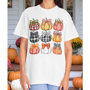 Women's Halloween T-Shirts Pumpkin Graphic Tees Autumn Fall Shirts Loose Casual Short Sleeve Tops (Apricot3, M)