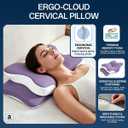 Cervical Pillow for Neck Pain Relief, Hollow Design Odorless Memory Foam Pillows with Cooling Case, Adjustable Orthopedic Bed Pillow for Sleeping, Support for Side Back Sleepers (Purple), Queen