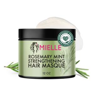 Mielle Organics Rosemary Mint Strengthening Hair Mask, Deep Conditioning Treatment Enriched with Biotin, Honey & Coconut Oil - Helps Encourage Longer, Healthier Strands, 12 Ounce