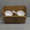 LE TAUCI French Onion Soup Bowls, 15 Ounce Ceramic Soup Bowls with Handles, for Chili, Beef Stew, Oven Microwave Dishwasher Safe, Set of 4, White