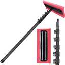 DOBEN Carbon Fiber Snow Roof Rake, 3.5-12FT Extendable Pole, EVA Foam Roof-Safe Head for Gentle Snow Removal, for Roofs, Solar Panels, RVs & Cars