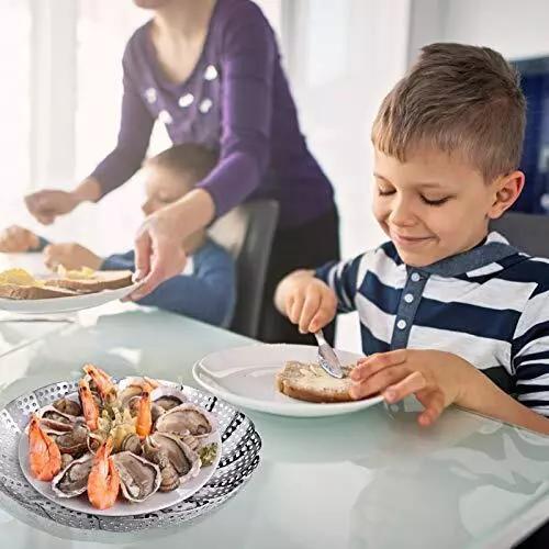 Veggie Vegetable Steamer Basket, Folding Steaming Basket, Metal Collapsible Stainless Steel Steamer Basket Insert, for Cooking Food, Expandable Fit Various