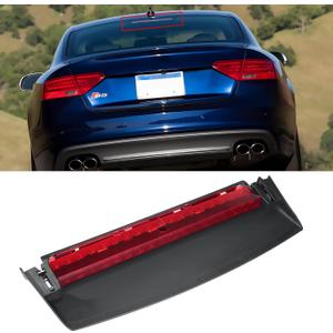 Center Brake Light Assembly Compatible with Audi A5/S5 2008-2017,Third Brake Light with 18 Smal Red Lamp Bulbs,Center High Mount Stop Lamp Replacement for 8T0945097B