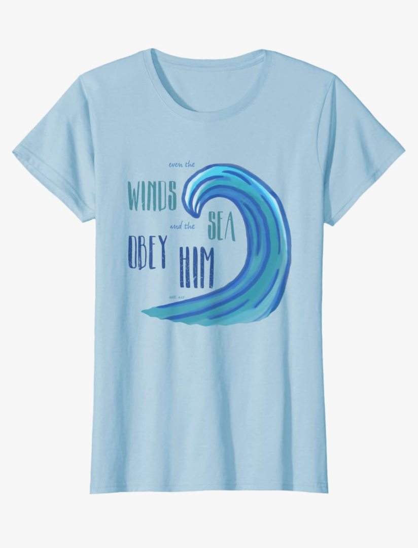 Jesus Follower Christian Believer T Shirt Beach Ocean Wave T-Shirt for Men Women Girls Kids XL