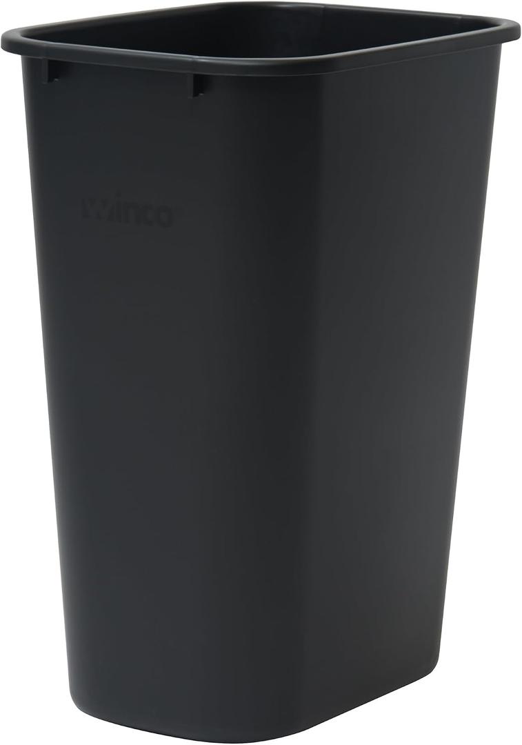 Winco Waste Basket for Home and Office, 10 Gallon, Black