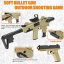 Realistic Toy Toy Gun Blaster, Soft Bullet Toy Dart Hand Gun Soft Bullet Pistol Foam Shell ejecting Blasters, with 2 Clips, Gifts for Boys Girls Adults Age 8+