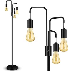 BoostArea Industrial Floor Lamp for Living Room,Modern Standing Lamp Stand Up Lamp with 3 Light, Bulbs Not Included,Simple Design Floor Lamp for Bedroom, Living Room, Office, Kids Room, Reading