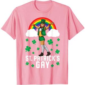 St. Patrick's Gay Leprechaun In Sexy Stockings and Shorts T-Shirt, S