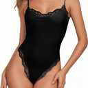 Womens Lace Body Suits Square Neck Body Suit Sexy Backless Thong Cami bodysuit Spaghetti Strap Going Out Tops, XL