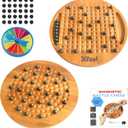 Wooden Magnetic Chess Game Set, Magnetic Chess Game with Hard Wooden Chess Board and 30 Pcs Magnet Balls, Travel Board Game for Family Party Games,Strategy Battle Game,Brain Exercise Games