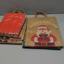 SUNEE Christmas Gift Bags with Tissue paper, 24pcs Assorted Sizes Xmas Bags Bulk with Handles, Assorted with Xmas Stockings, Santa Claus Designs for Christmas Gifts, 8 Large 13", 8 Medium 11", 8 Small 9" (Brown)