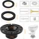 RV Toilet Seal and 3" Socket Floor Flange Kit for Dometic 300/310/320 RV Toilet Replacement Parts 385345892 Flange,385311658 Flush Ball Seal and 385311652 Base Seal Gasket for Dometic Toilet