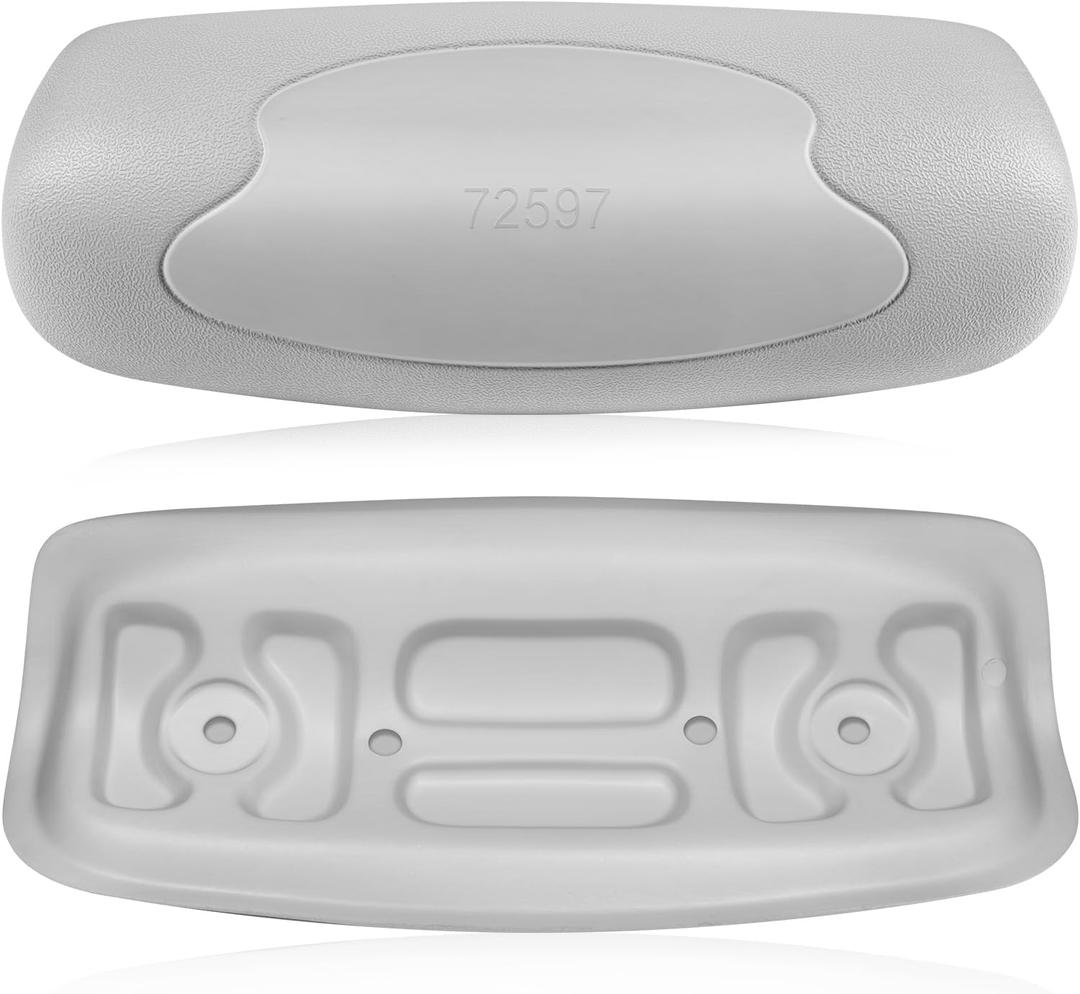 Bonbo 2-Pack 72597 Spas Replacement Pillow Fit for 2002-2007 Hot Spring Highlife Series Hot Tubs, Cool Gray Spa Headrest Replace for 72596 73339