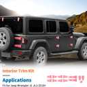 JeCar 13pcs Pink Full Set Door Hinge Cover Trim Overlay for 2018-2024 Up Jeep Wrangler JL 4 Door