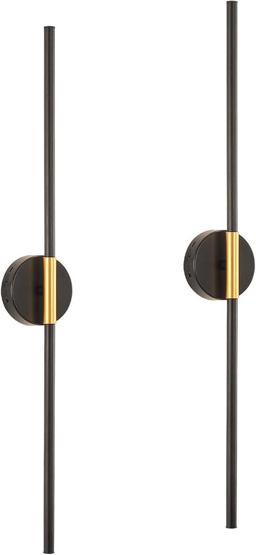 Wireless Wall Sconce Battery Operated Set of 2 - Wireless Peel and Stick wall sconces wall Lamps for Living Room No Drill Lights for Living Room, Bedroom,Staircase & Entryway