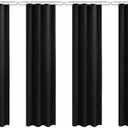 Nasitos Shower Curtain Liners 4 Pack - W36 x H72 - Washable & Water Resistant Fabric Bath Shower Liners for Narrow Stall, Stand Up Shower Stall, RV, Camper (Black, Magnets Included)