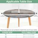 Farmhouse Round Outdoor Fitted Tablecloth with Umbrella Hole Waterproof Patio Table Covers Zippered Wipeable Round Table Cloth for Picnic,Patio,Garden (Wood, 36" - 44")