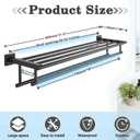 Alise Towel Rack for Bathroom Wall Mount,Double Towel Bars with Shelf,SUS304 Stainless Steel Towel Holder for Bathroom,Matte Black Towel Hanger for Bathroom,32 Inch