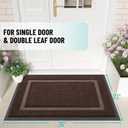 OLANLY Front Door Mat Indoor Outdoor Entrance, Waterproof All-Season, All-Weather Doormat, Sturdy Natural Rubber, Fade Resistant, Low Profile, Easy Clean Patio Porch Entryway Mat, 35x23, Dark Brown
