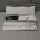 Wireless Keyboard and Mouse Combo - Full Size Slim Thin Wireless Keyboard Mouse with Numeric Keypad 2.4G Stable Connection Adjustable DPI (White & Silver)