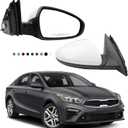 Dasbecan Passenger Side Mirror DIY Paintable Compatible with 2019-2022 KIA Forte Right Rearview Mirror With Power Adjustment Manual Folding Replaces# 87620M7000 KI1321226 (3Pins)