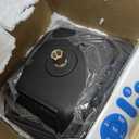 Emliviar 16 Inch Outdoor Solar Post Light, Dusk to Dawn Pier Mount Lamp Post Light with Remote Control, Black Finish with Seeded Glass Shade, A2202110P1-SL BK