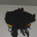 Knit Jamaican Hat with Black Dreadlock Hair for Men & Women Cosplay Costume Rasta Hat with Black Dreads for Men+Wig Cap