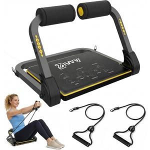 ZIWWVY Foldable Ab Machine - Adjustable Sit Up Bench for Home Gym, 300lb Capacity, Portable Core Workout Equipment