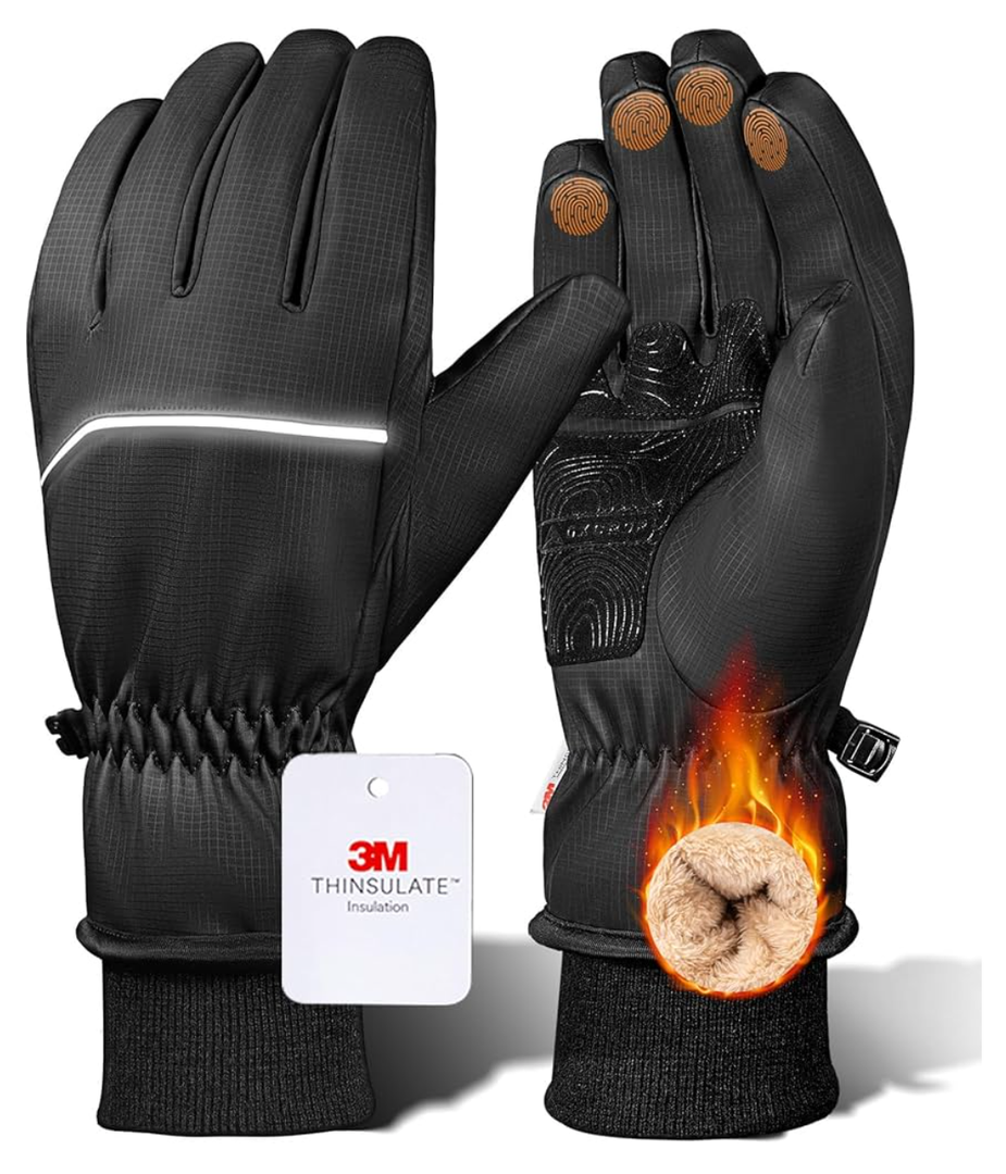 GXCROR Waterproof Winter Gloves for Men & Women, Touchscreen 3M Thinsulate Thermal Gloves for Skiing, Cycling, Snow Shoveling & Outdoor Work, Locked-in -20℉ Warmth S