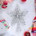 Suixing Christmas Tree Topper 10" Wire Five-Pointed Star Treetop Party Supplies Xmas Decor Home Hotel Office BlackGold