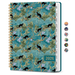 2026 Planner, Aesthetic Weekly and Monthly Planner for Women, Jan 2026 to Dec 2026, Hardcover 2026 Calendar Book with Monthly Tabs, Inner Pocket, Perfect for Office Home School - A4 (5" x 11"), Cats