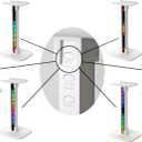 2 x Headphone Stand, Headset Stand, LED Multi-Color Light, 2 in 1, Headset Holder, Gaming Accessories, Tabletop Setup (White)