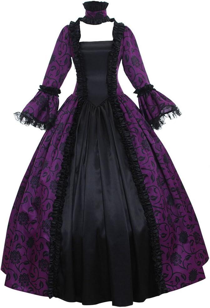1791's lady Women's Victorian Rococo Dress Inspration Maiden Costume (XX-Large, Purple)