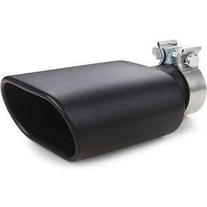 A-KARCK Square Exhaust Tip 2.25" Inlet, Black Coating Rectangle Exhaust Tailpipe Tip 3" x 5.5" Outlet 9.5" Long Clamp on Design