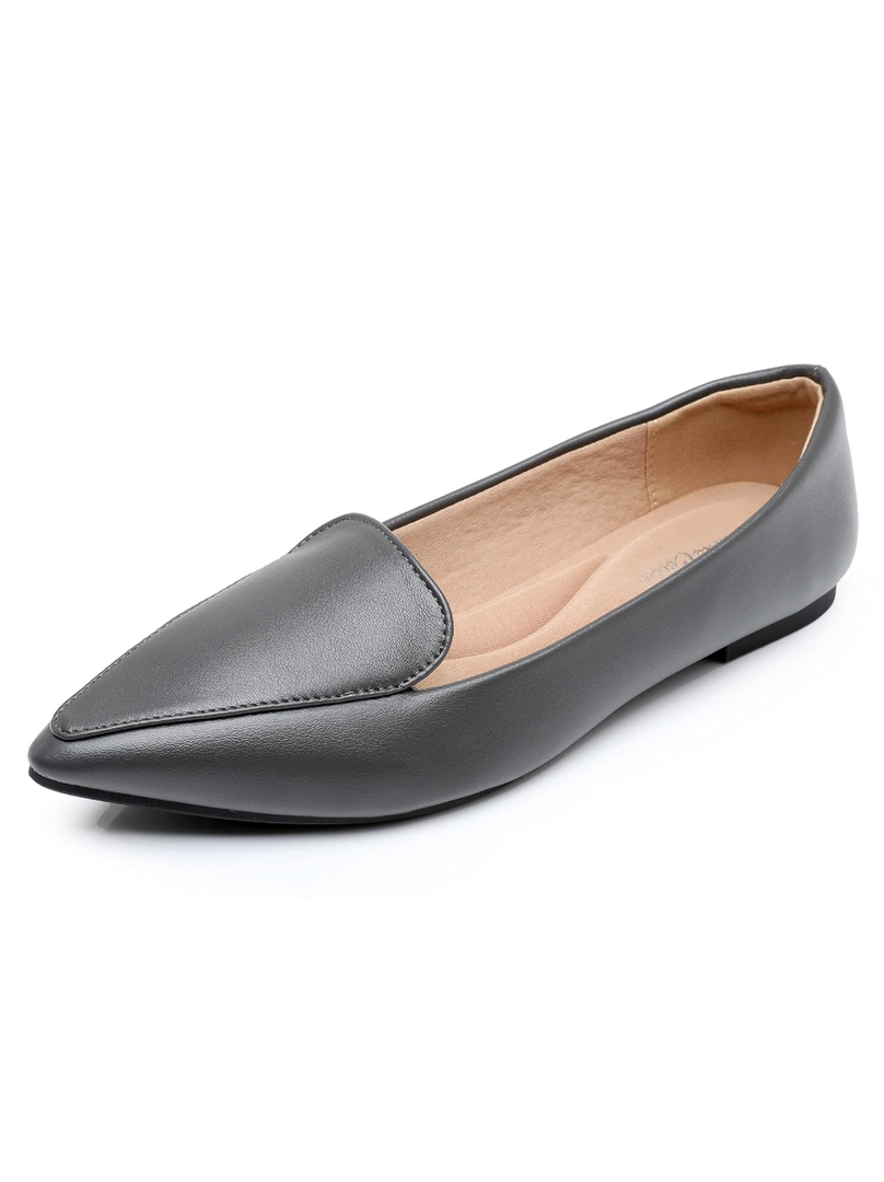 VenusCelia Women's Funkier Flats Shoe Size 8 Charcoal Pu 