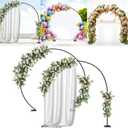 VerdeVista Convertible 6.5 FT Round Backdrop Stand - Heavy Duty Balloon Arch Stand with 2 Waterbags - Multiuse Photo Backdrop Arch, Black Circle Ring Balloon Arch Frame for Wedding Baby Shower & More 