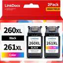 LinkDocs 260XL 261XL Replacement for Canon 260 and 261 Ink Cartridges PG-260 CL-261 Compatible with Canon TS6420a TS6420 TS6400 TR7020a TS5320 TR7000 TS5300 TR7020 Printer Ink Cartridges